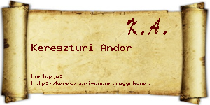 Kereszturi Andor névjegykártya