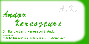 andor kereszturi business card